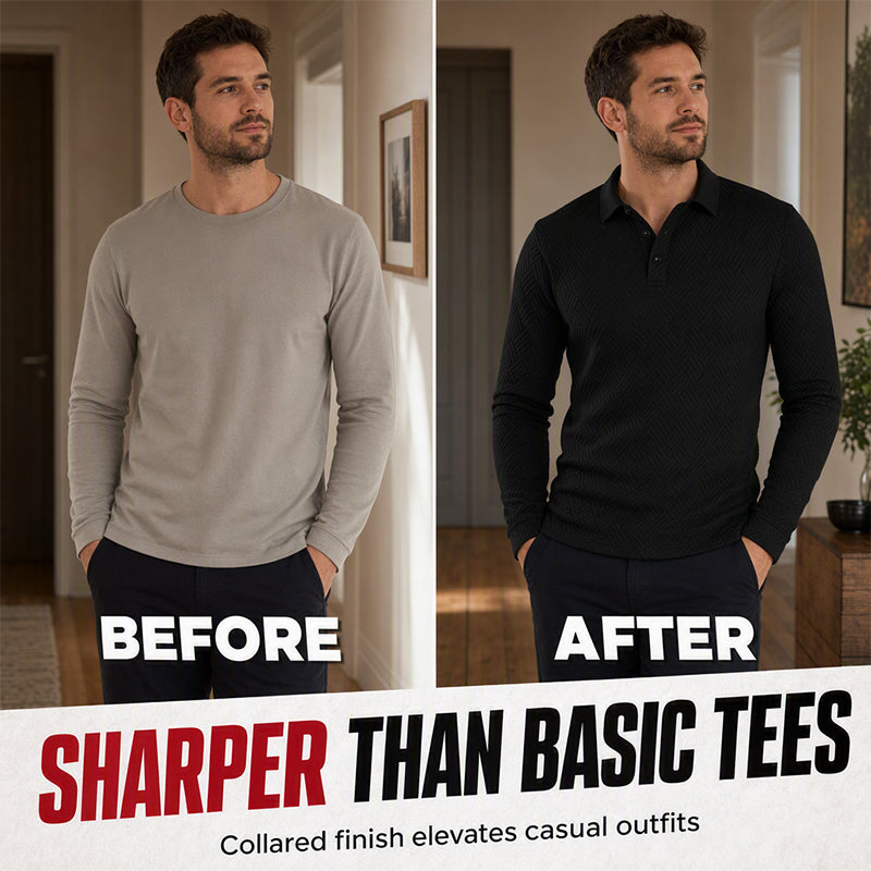 Men's Textured Long Sleeve Lightweight Sweatshirt