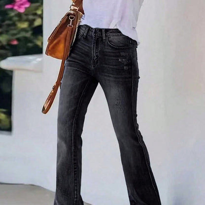 Women's Casual High-Waist Flare Jeans