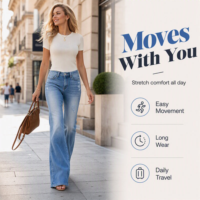 Women's Casual High-Waist Flare Jeans