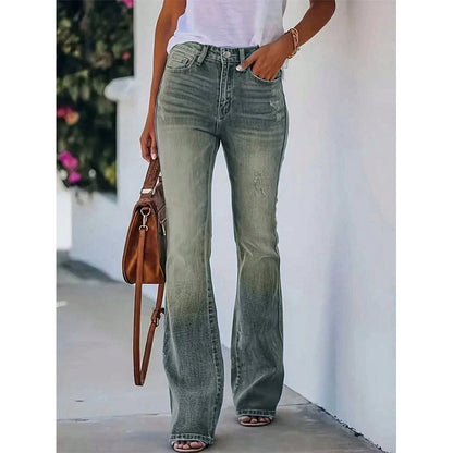 Women's Casual High-Waist Flare Jeans