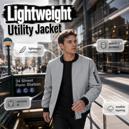Men's Casual Lightweight Bomber Jacket