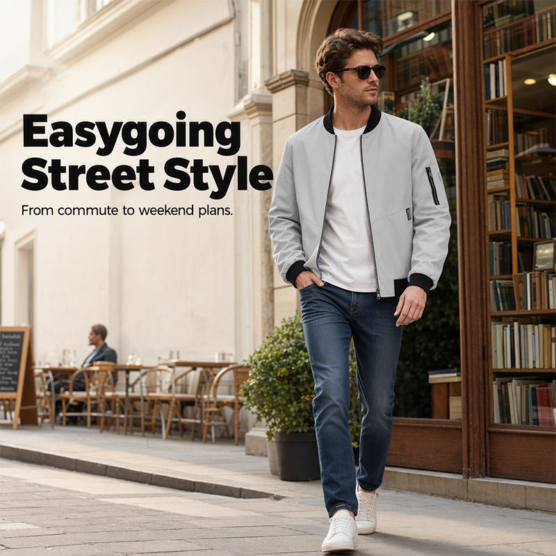 Men's Casual Lightweight Bomber Jacket