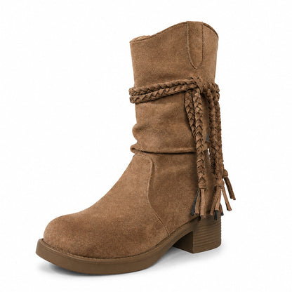 Women's Casual Slouchy Mid-Calf Boots