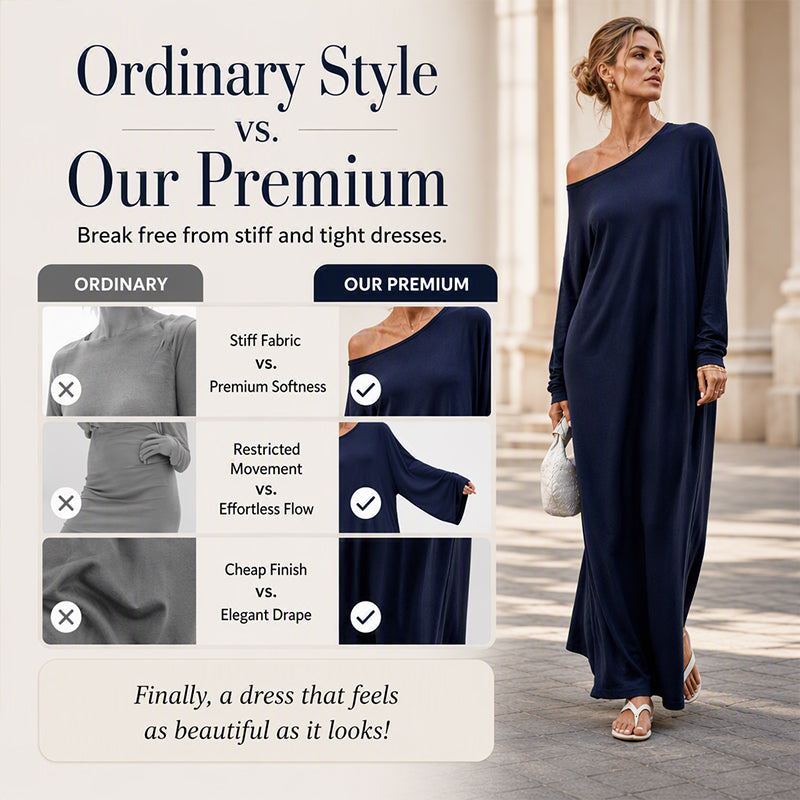 Women's Off-Shoulder Long Sleeve Maxi Dress