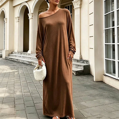 Women's Off-Shoulder Long Sleeve Maxi Dress