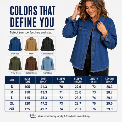 Women's Frayed Hem Washed Denim Jacket