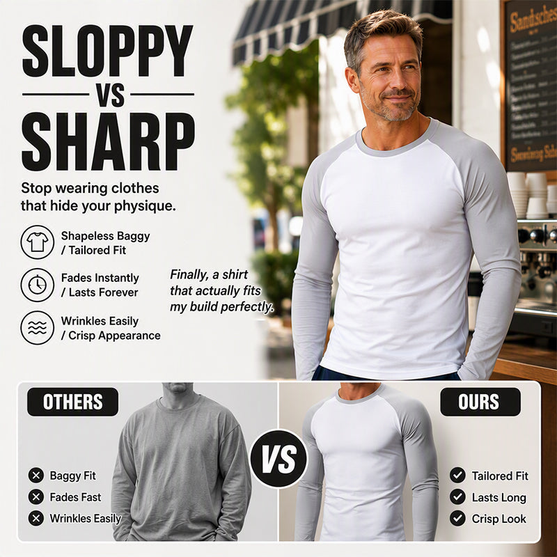 Men's Color-Block Raglan Long Sleeve T-Shirt