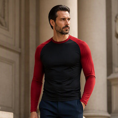 Men's Color-Block Raglan Long Sleeve T-Shirt