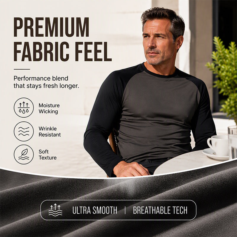 Men's Color-Block Raglan Long Sleeve T-Shirt