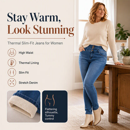Women's High-Waisted Warm-Lined Skinny Jeans