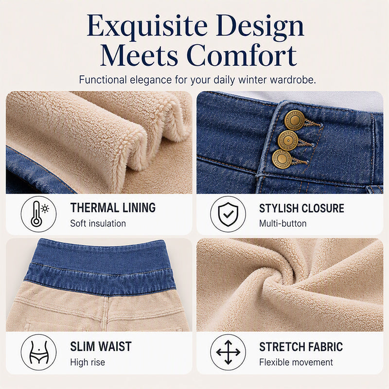 Women's High-Waisted Warm-Lined Skinny Jeans