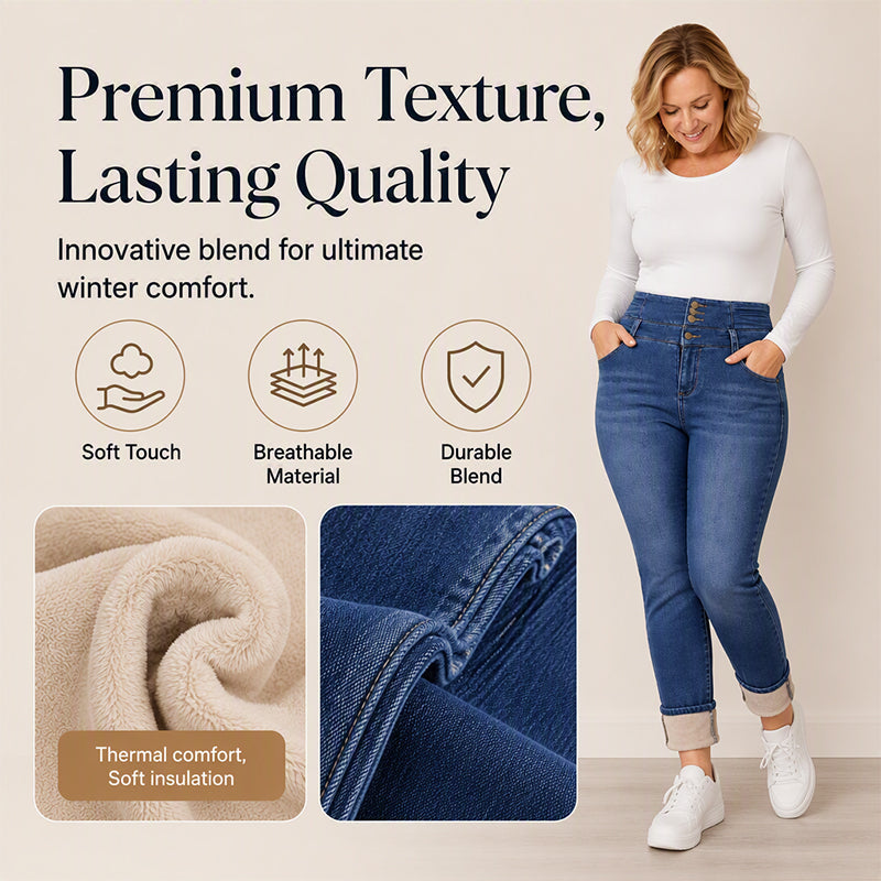 Women's High-Waisted Warm-Lined Skinny Jeans