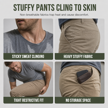 Men's Summer Casual Cargo Pants with Drawstring