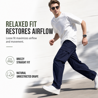 Men's Summer Casual Cargo Pants with Drawstring