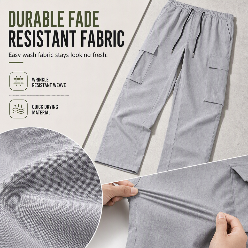 Men's Summer Casual Cargo Pants with Drawstring