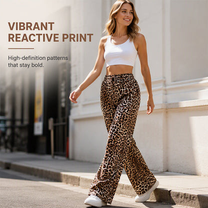 Women's Fashion Leopard Print Straight-Leg Wide Pants