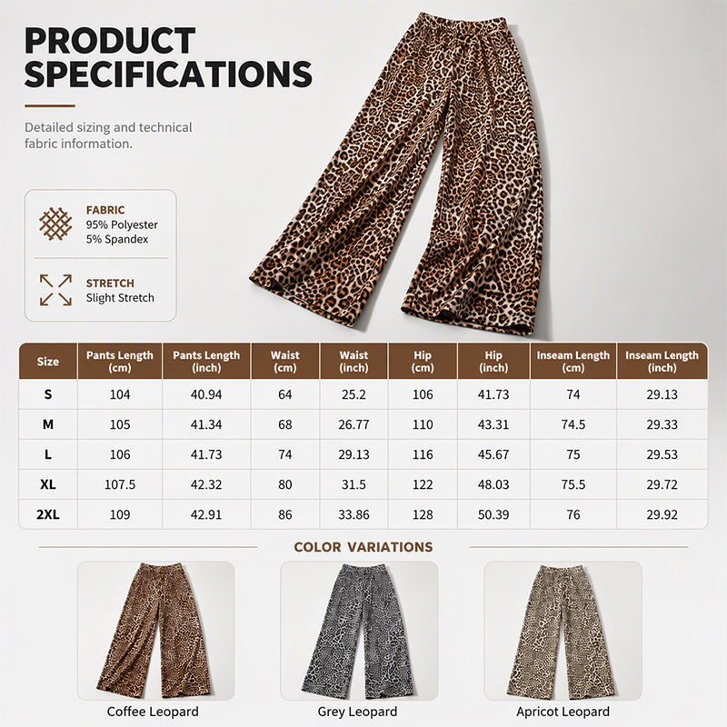 Women's Fashion Leopard Print Straight-Leg Wide Pants
