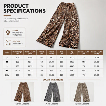 Women's Fashion Leopard Print Straight-Leg Wide Pants