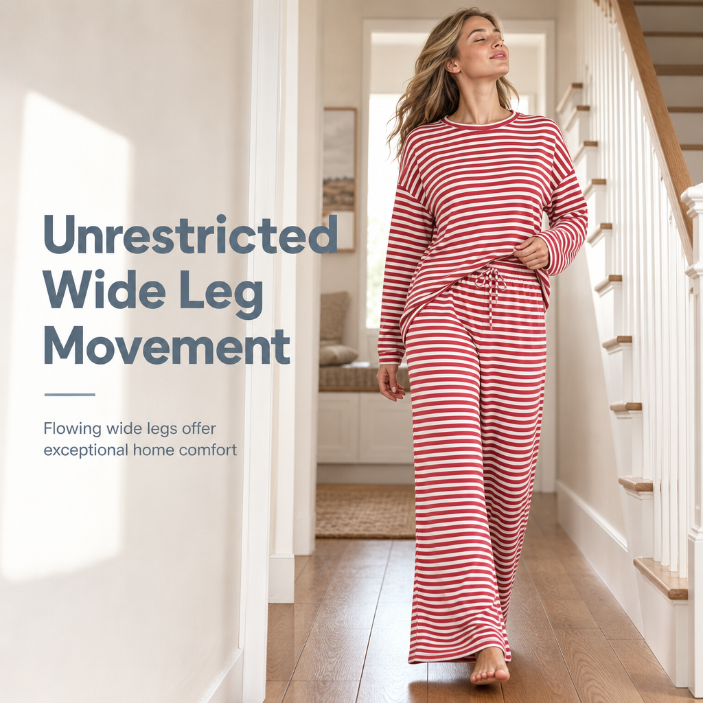 Women's Casual Striped Top and Pants Set