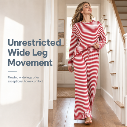 Women's Casual Striped Top and Pants Set