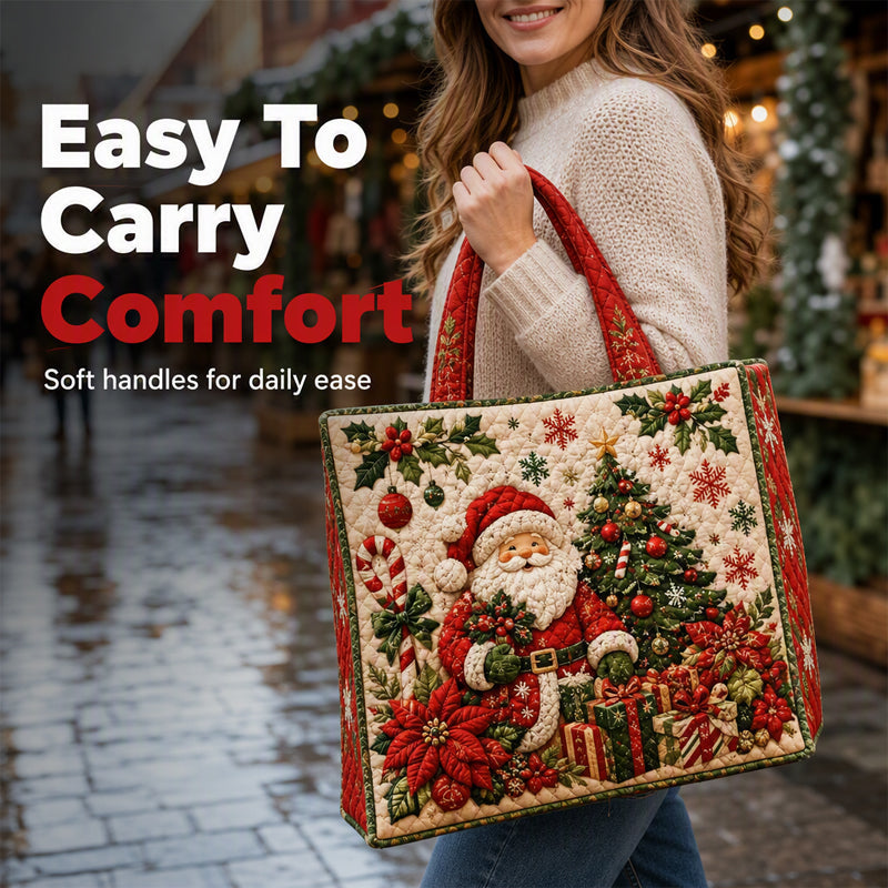 Christmas Theme Quilted Tote Bag
