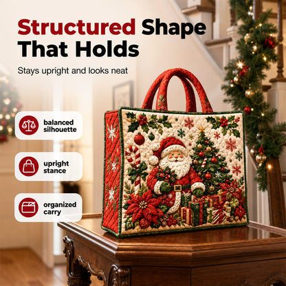 Christmas Theme Quilted Tote Bag