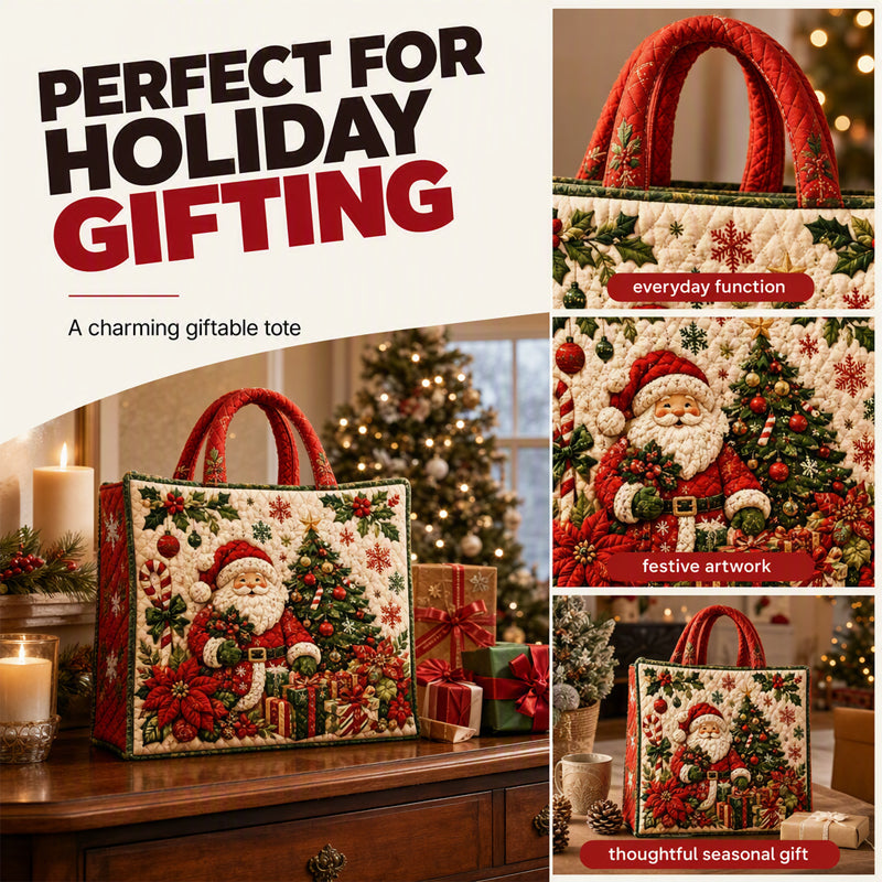 Christmas Theme Quilted Tote Bag
