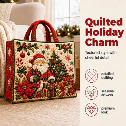 Christmas Theme Quilted Tote Bag