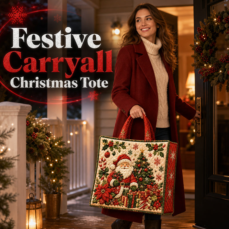 Christmas Theme Quilted Tote Bag