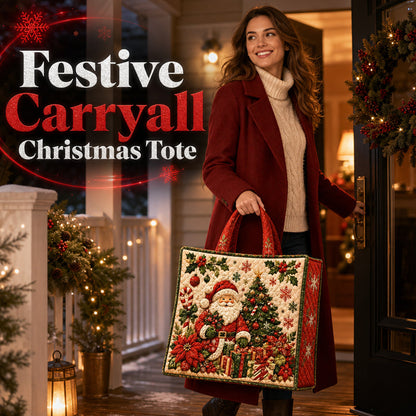 Christmas Theme Quilted Tote Bag