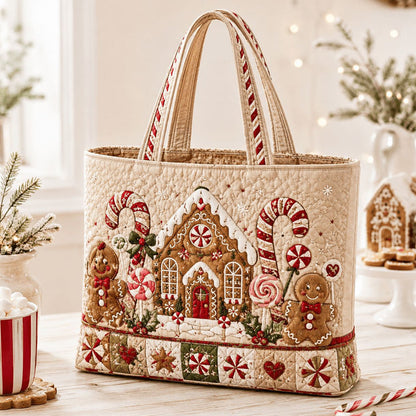 Christmas Theme Quilted Tote Bag