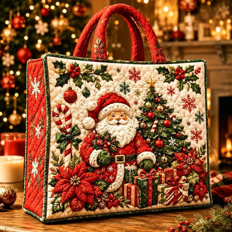 Christmas Theme Quilted Tote Bag