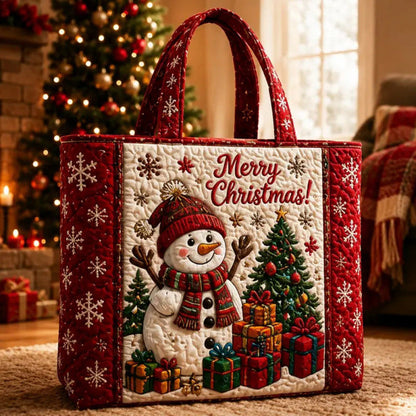 Christmas Theme Quilted Tote Bag