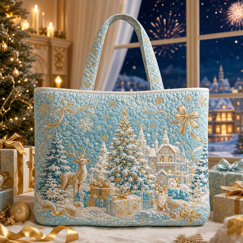 Christmas Theme Quilted Tote Bag