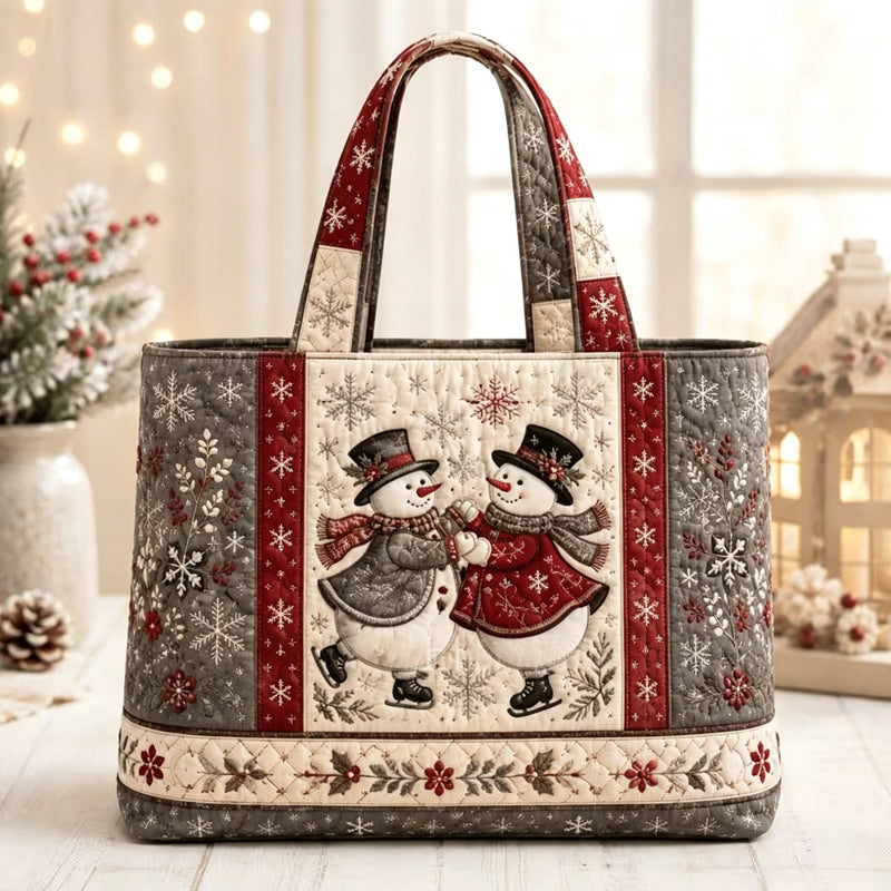 Christmas Theme Quilted Tote Bag