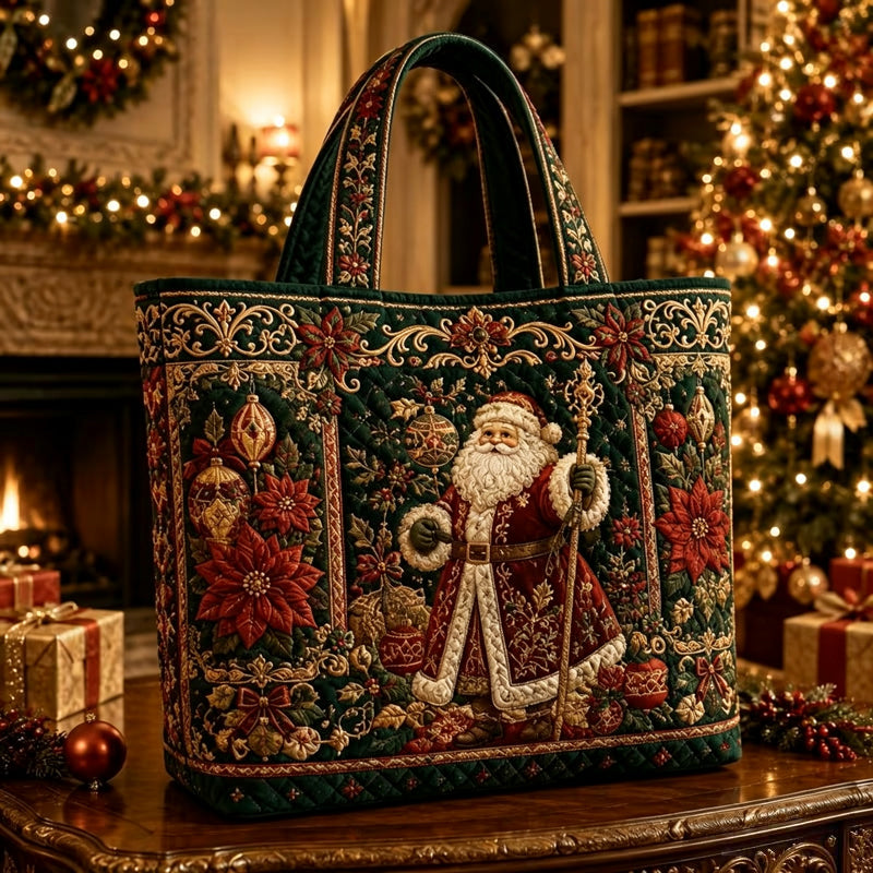 Christmas Theme Quilted Tote Bag