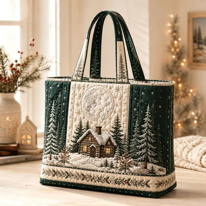Christmas Theme Quilted Tote Bag