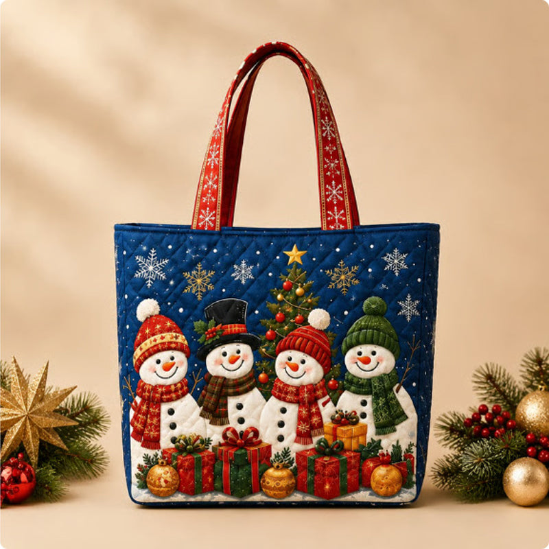 Christmas Theme Quilted Tote Bag