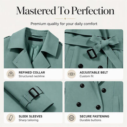 Women's Slim Fit Double Breasted Trench Coat