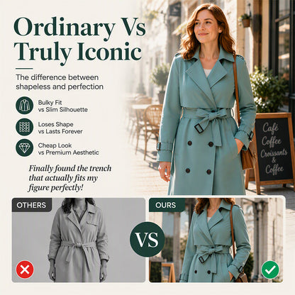 Women's Slim Fit Double Breasted Trench Coat