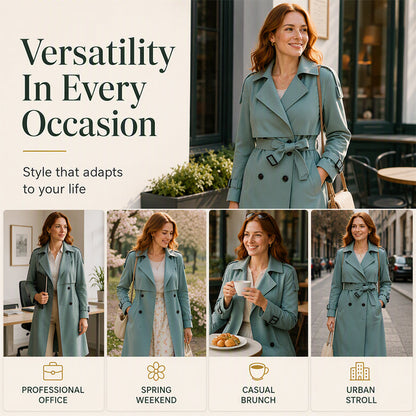 Women's Slim Fit Double Breasted Trench Coat