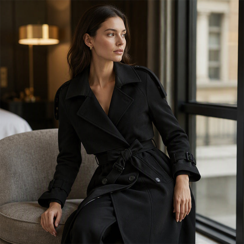 Women's Slim Fit Double Breasted Trench Coat