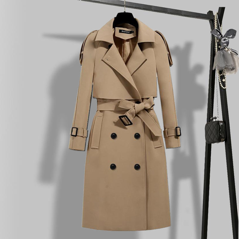 Women's Slim Fit Double Breasted Trench Coat