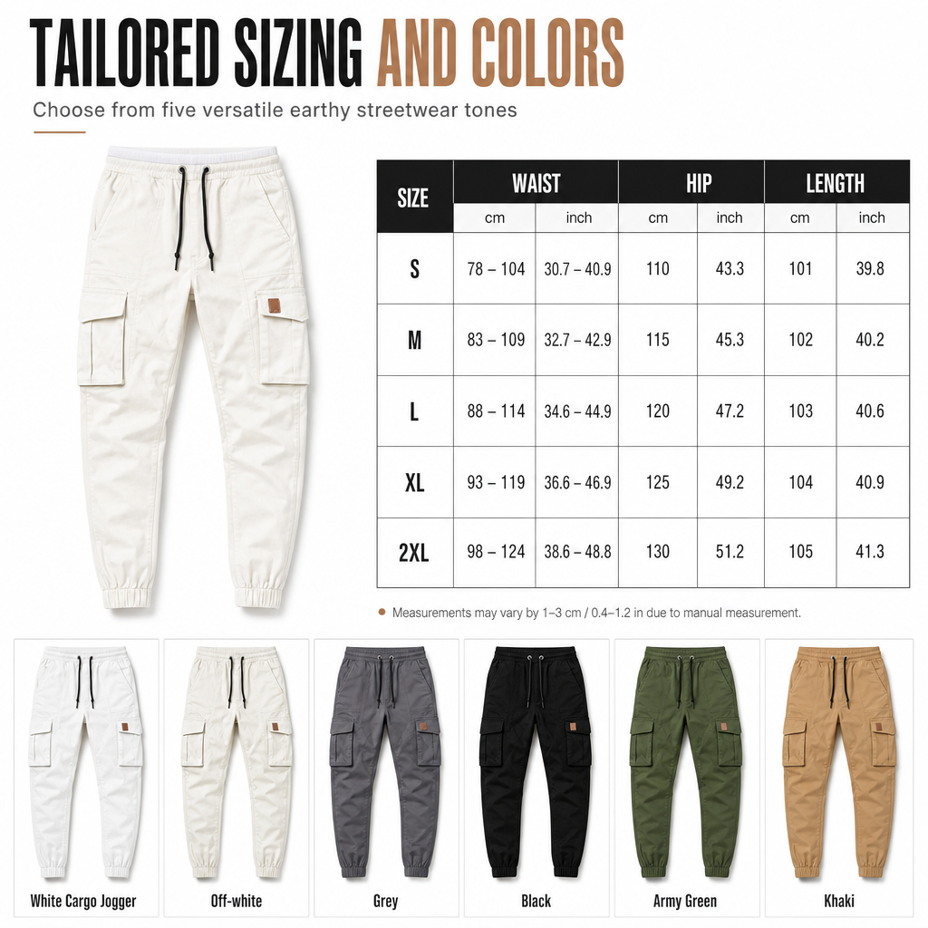 Men's Casual Solid Color Cargo Jogger Pants