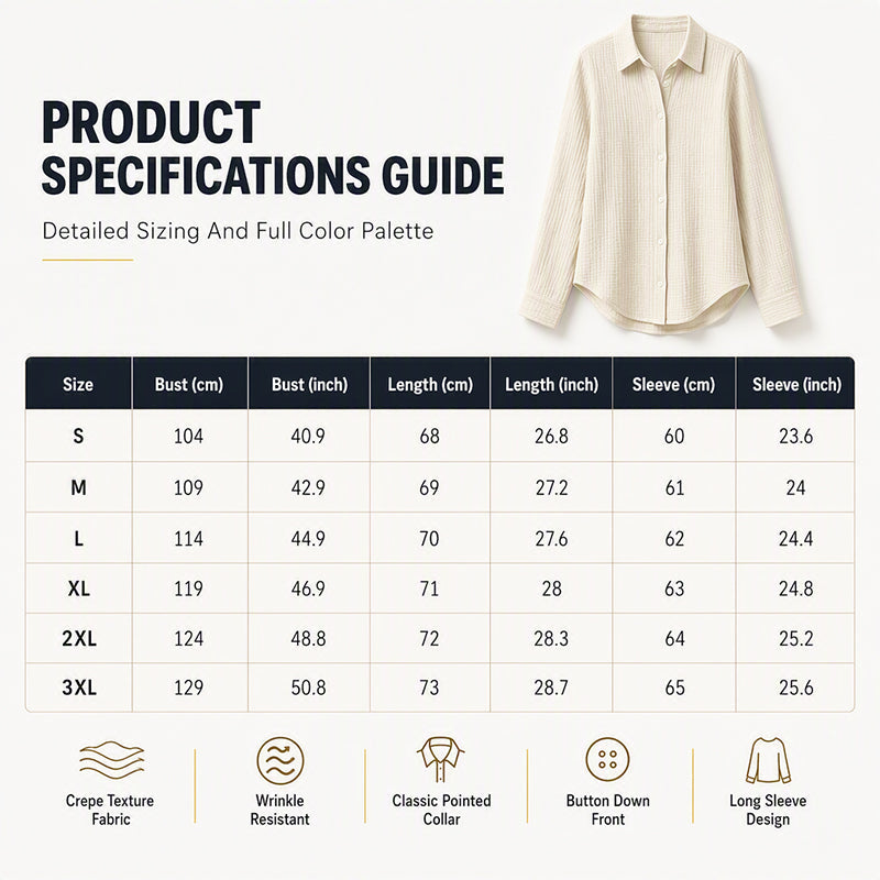 Women's Classic Long Sleeve Button Down Shirt