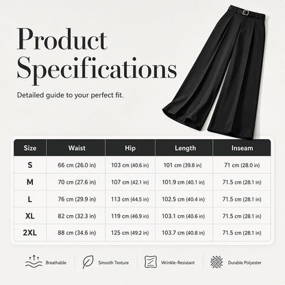 Women's Elegant Drape Wide-Leg Pants