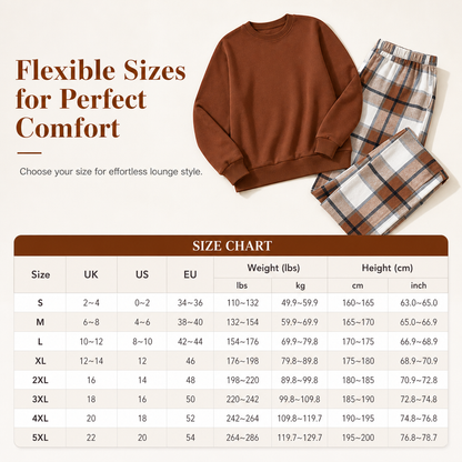 Women's Soft Casual Crewneck Sweatshirt and Wide Leg Pants Set