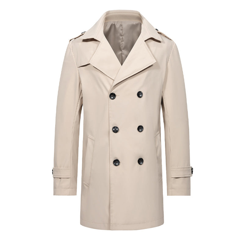 Men's Classic Double-Breasted Trench Coat