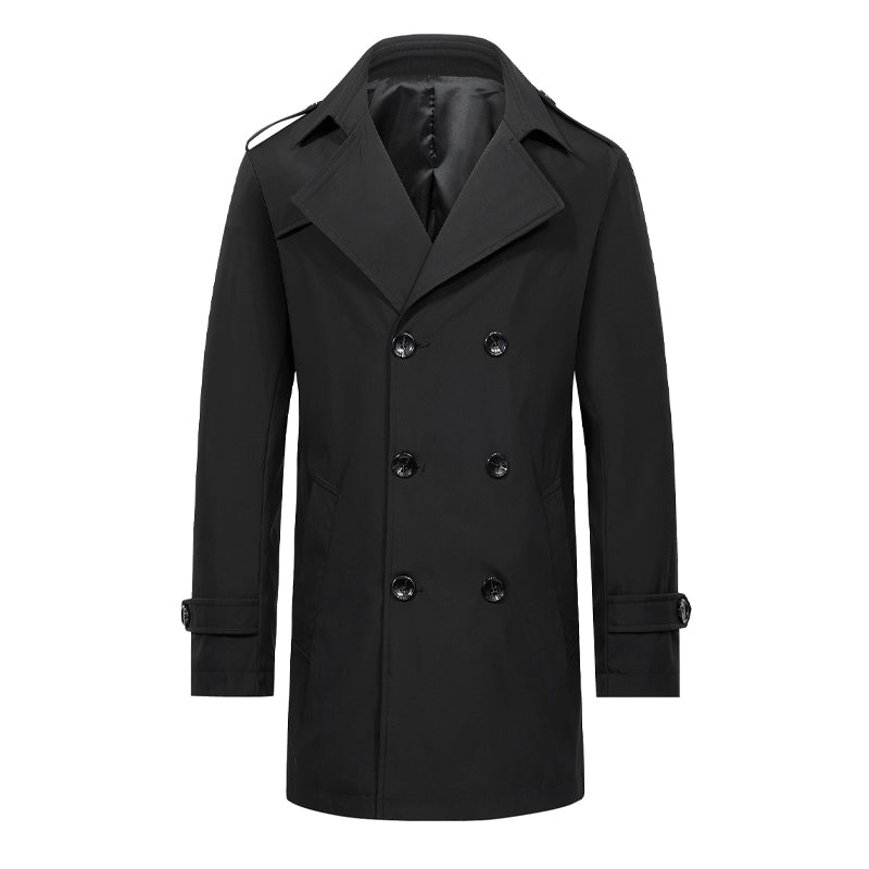 Men's Classic Double-Breasted Trench Coat