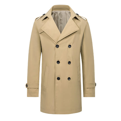 Men's Classic Double-Breasted Trench Coat